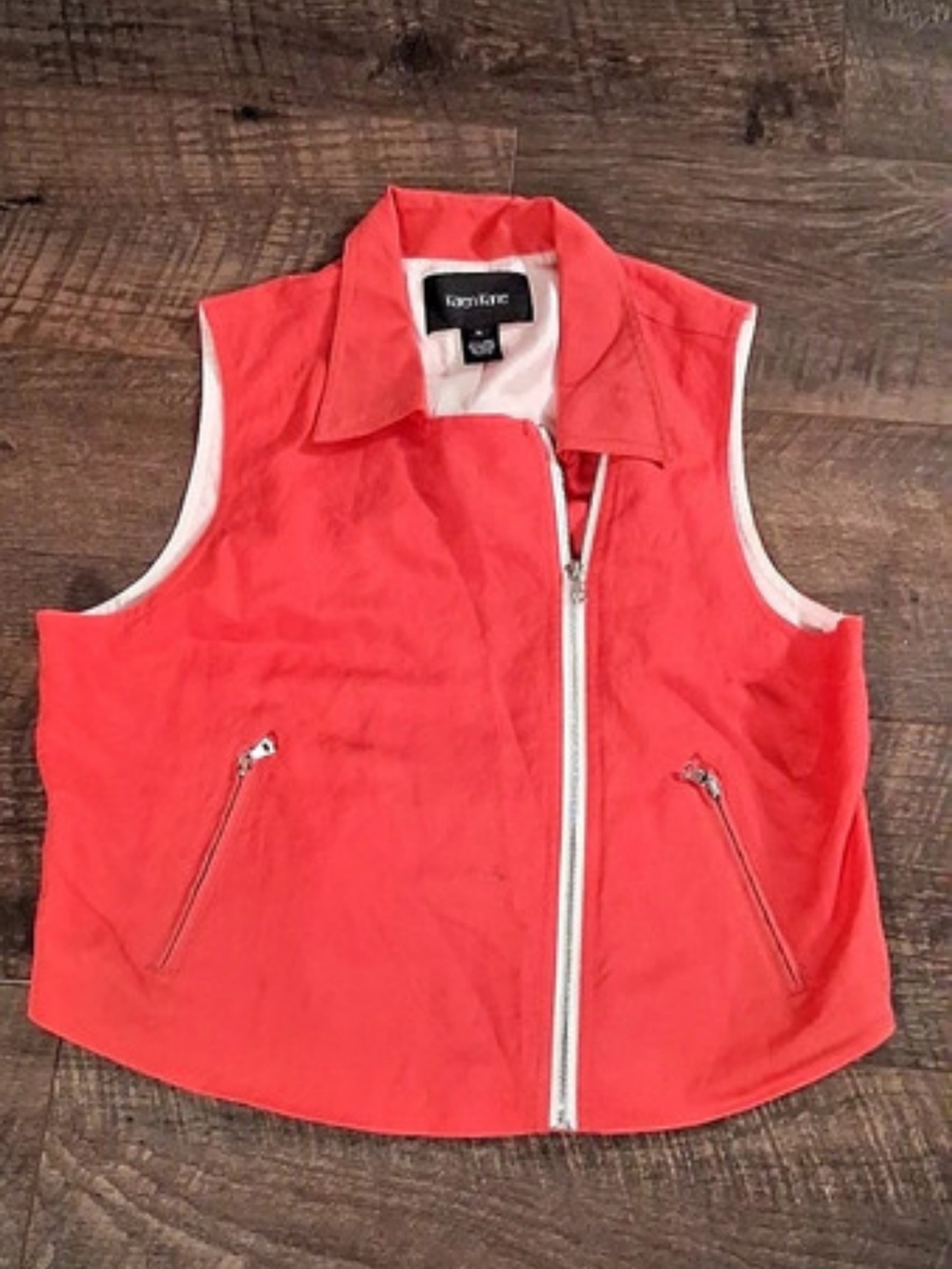 Karen Kane Women's Red Linen Blend Vest Size XL Like New